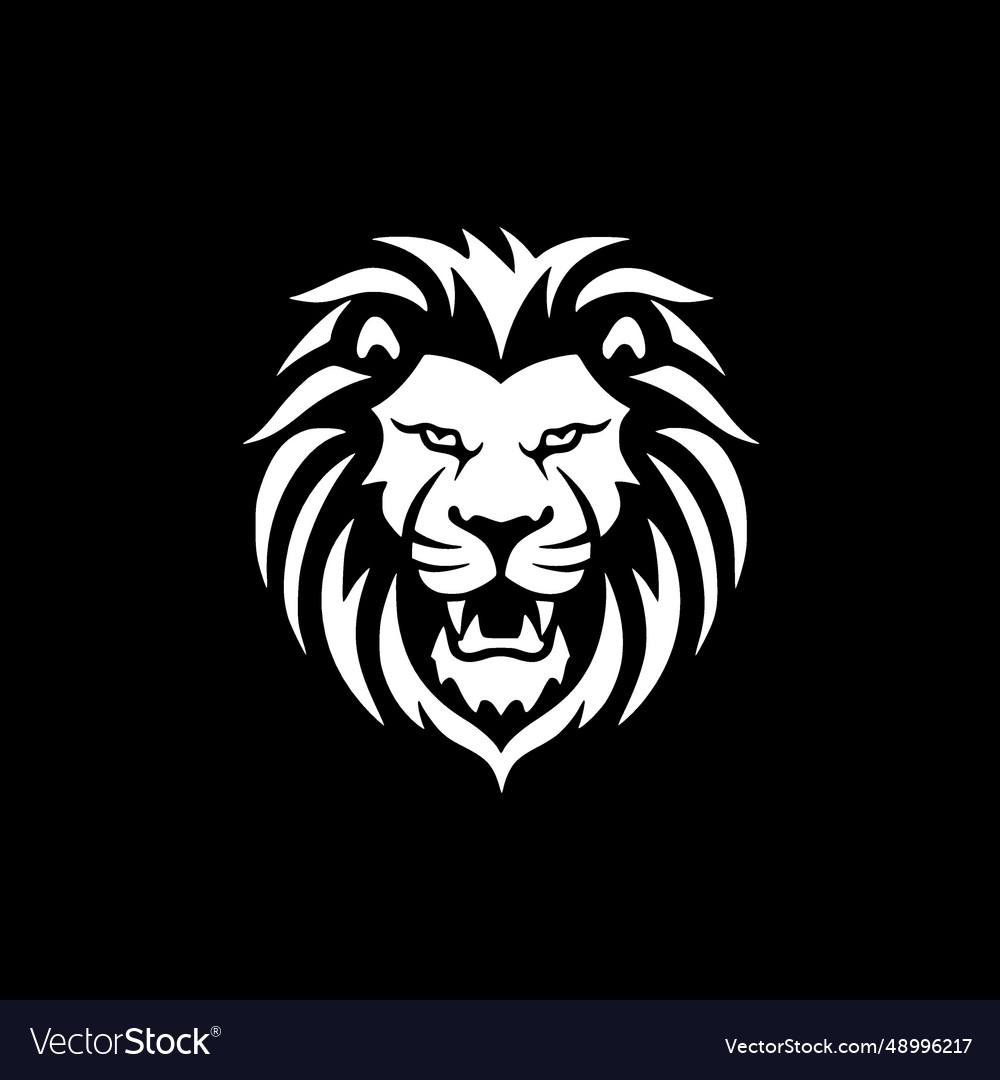 Lion - minimalist and flat logo Royalty Free Vector Image