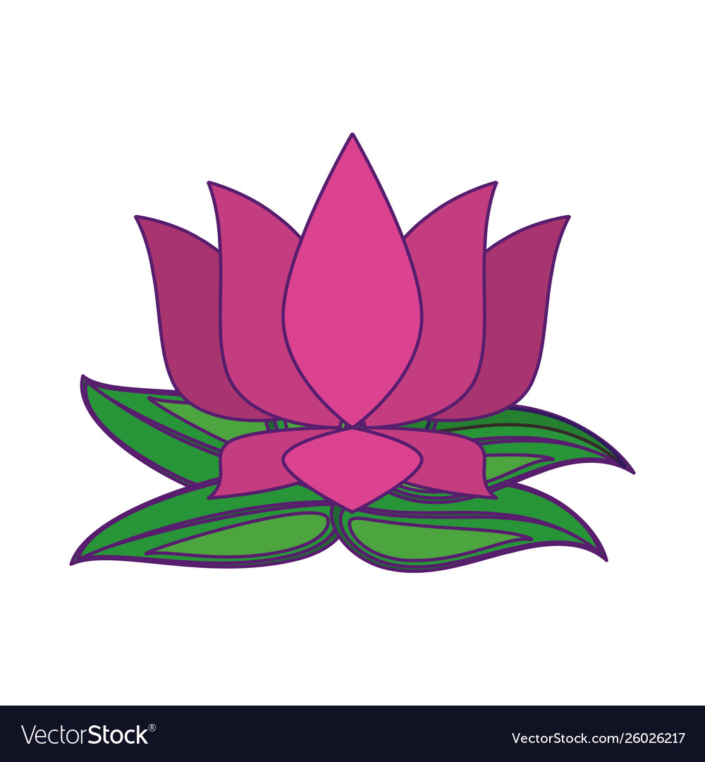 Lotus blossom flowers icon cartoon Royalty Free Vector Image