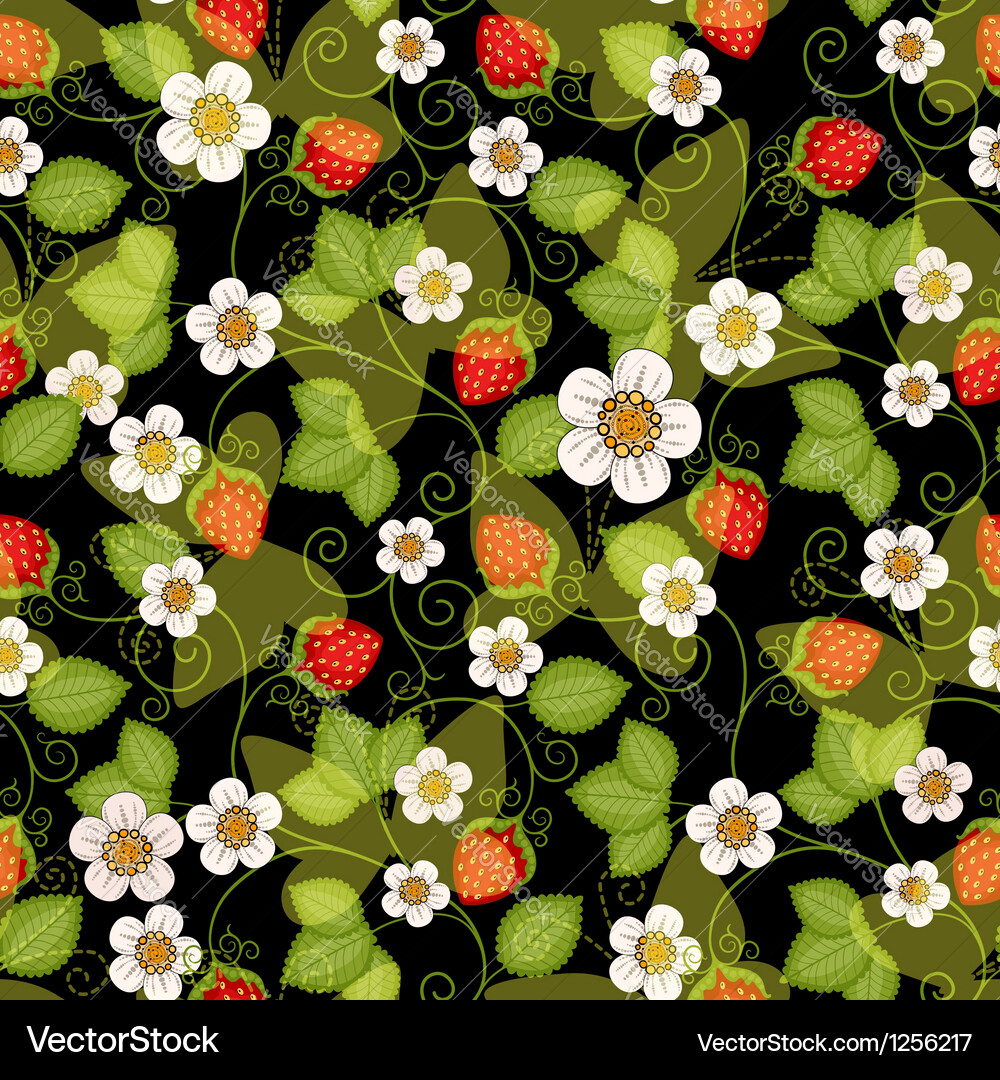 Seamless spring dark floral pattern Royalty Free Vector