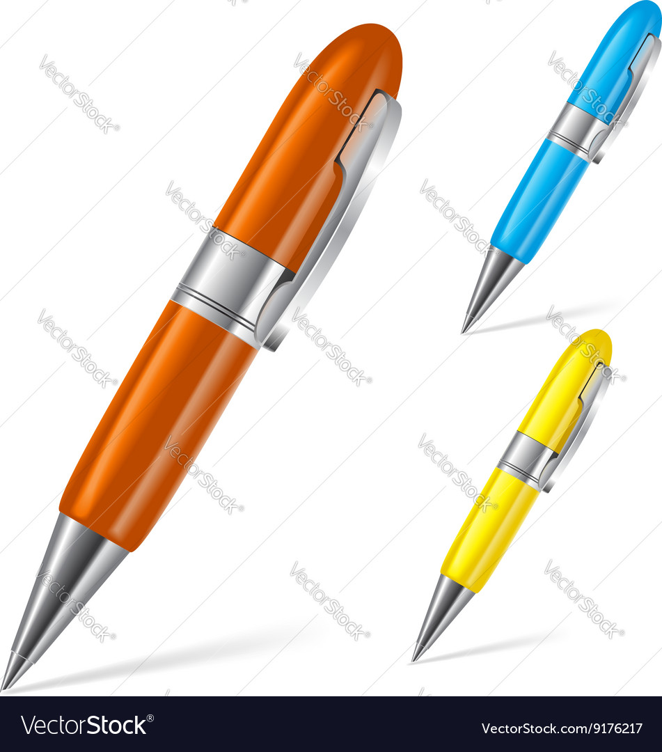 Set of pens Royalty Free Vector Image - VectorStock