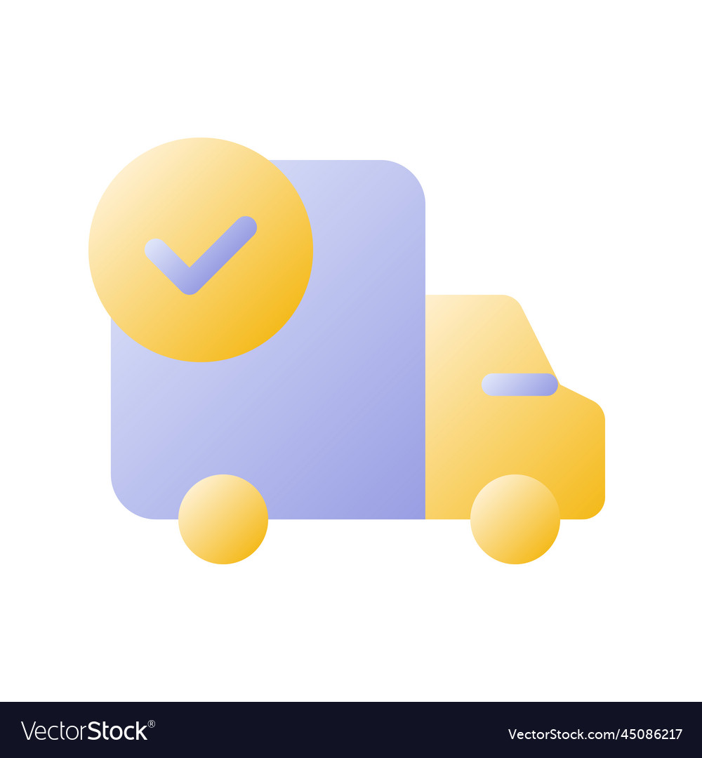 Shipment complete flat gradient two-color ui icon vector image Shipment complete flat gradient two-color ui icon