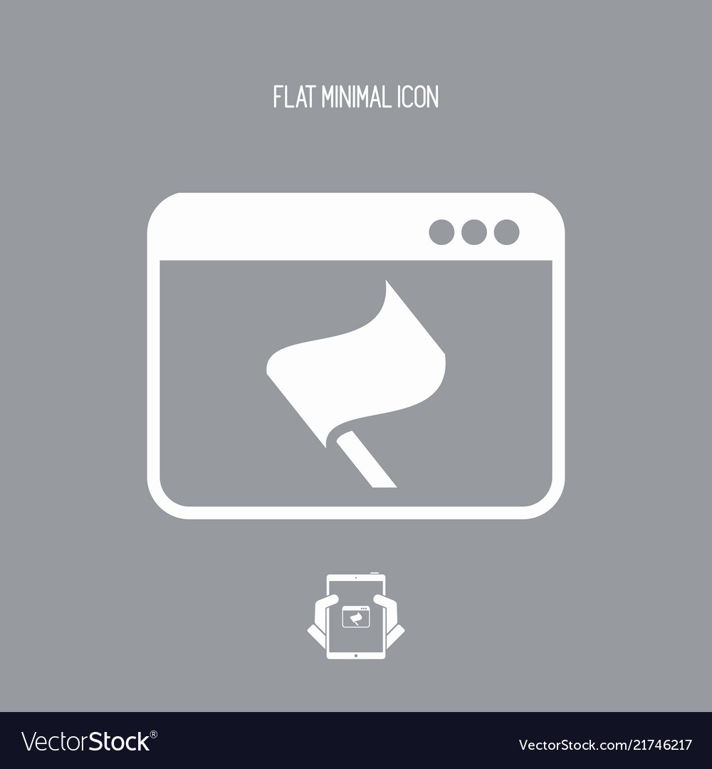 Target flag on application - flat minimal icon vector image Target flag on application - flat minimal icon