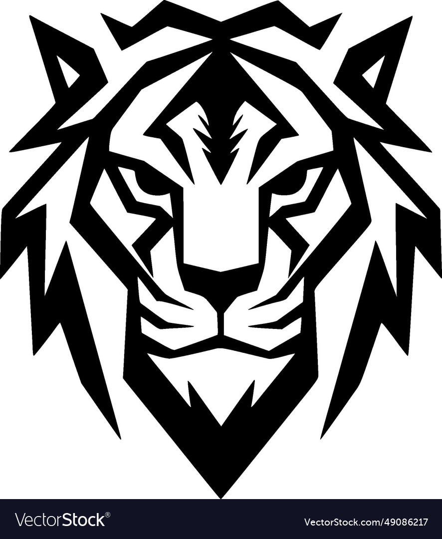 Tiger - black and white Royalty Free Vector Image