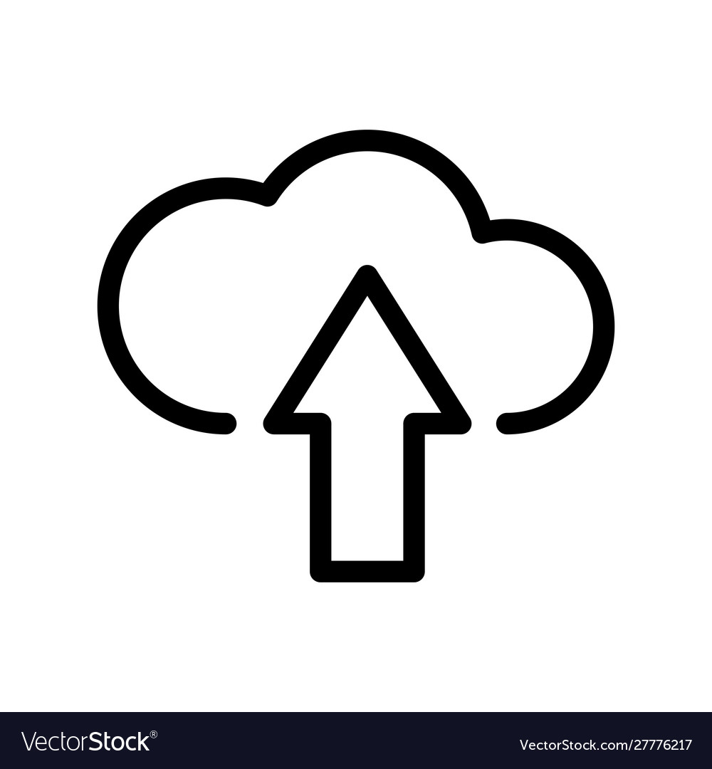 Uploading cloud icon with white background