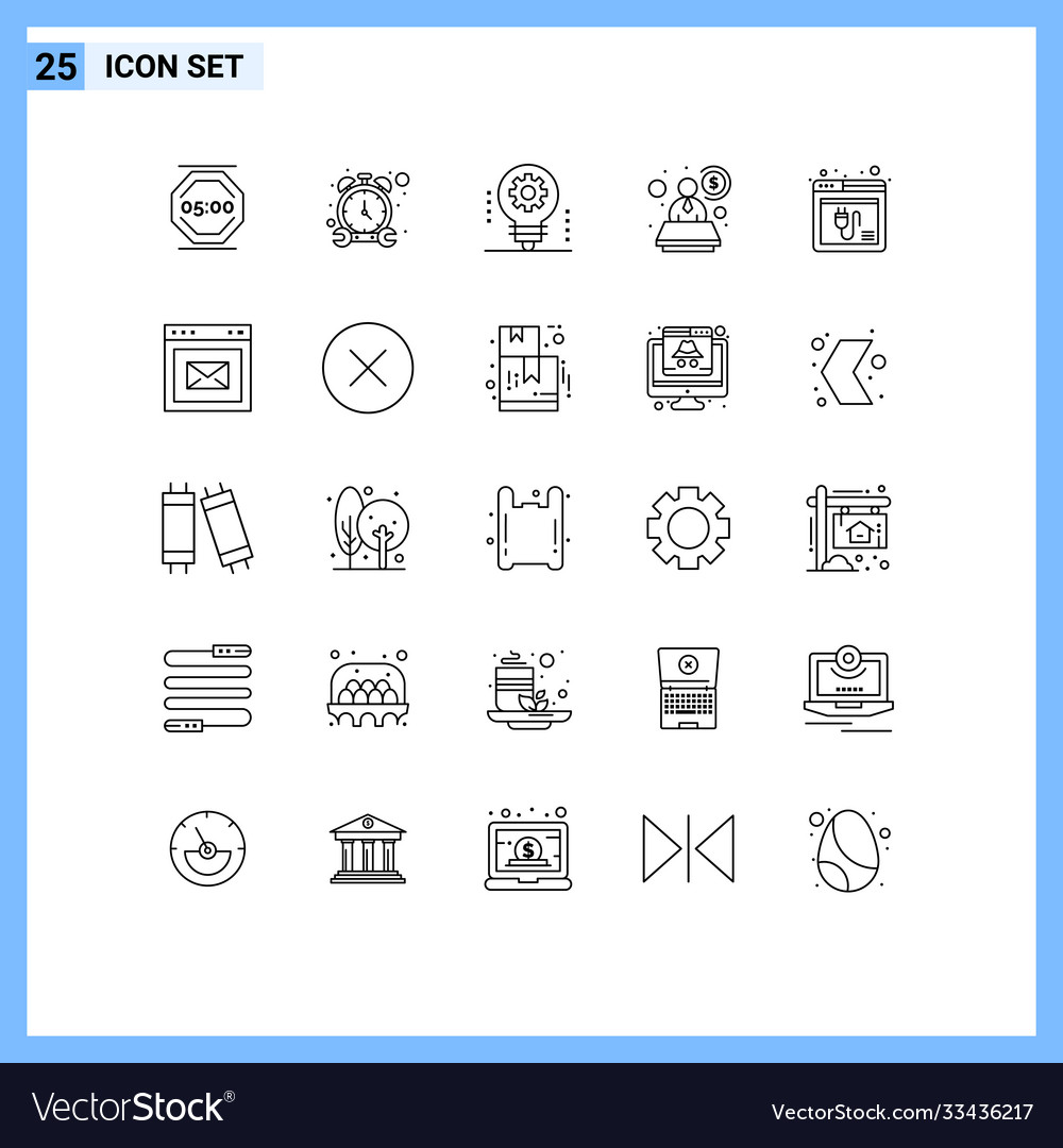 User interface pack 25 basic lines browser