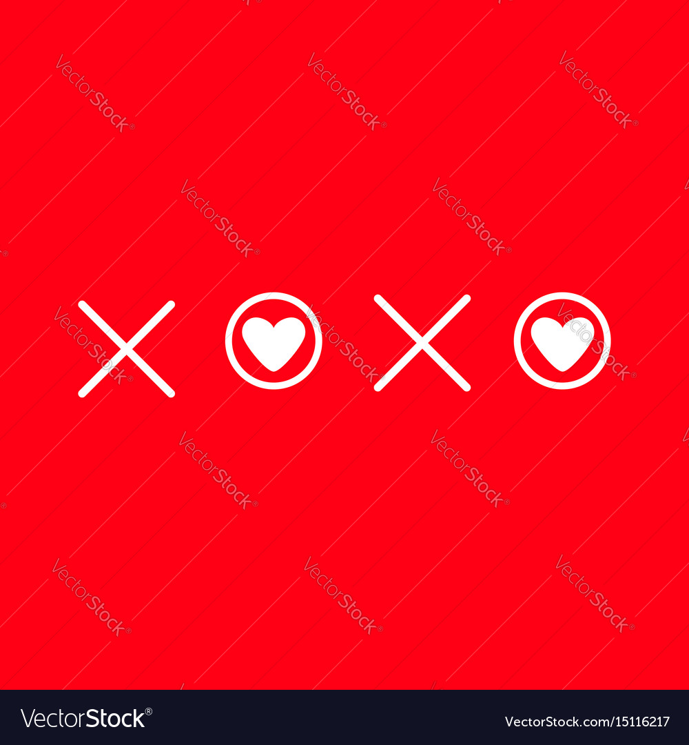 Xoxo hugs and kisses sign symbol mark love card