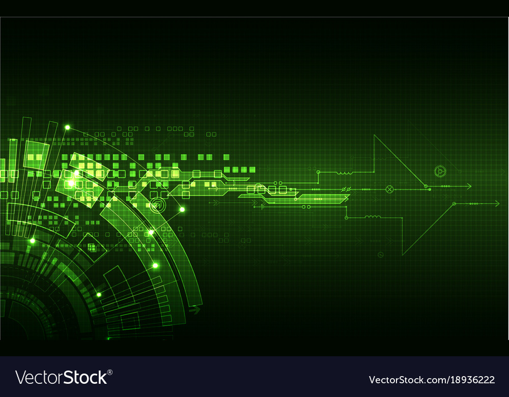 Abstract green digital communication technology Vector Image