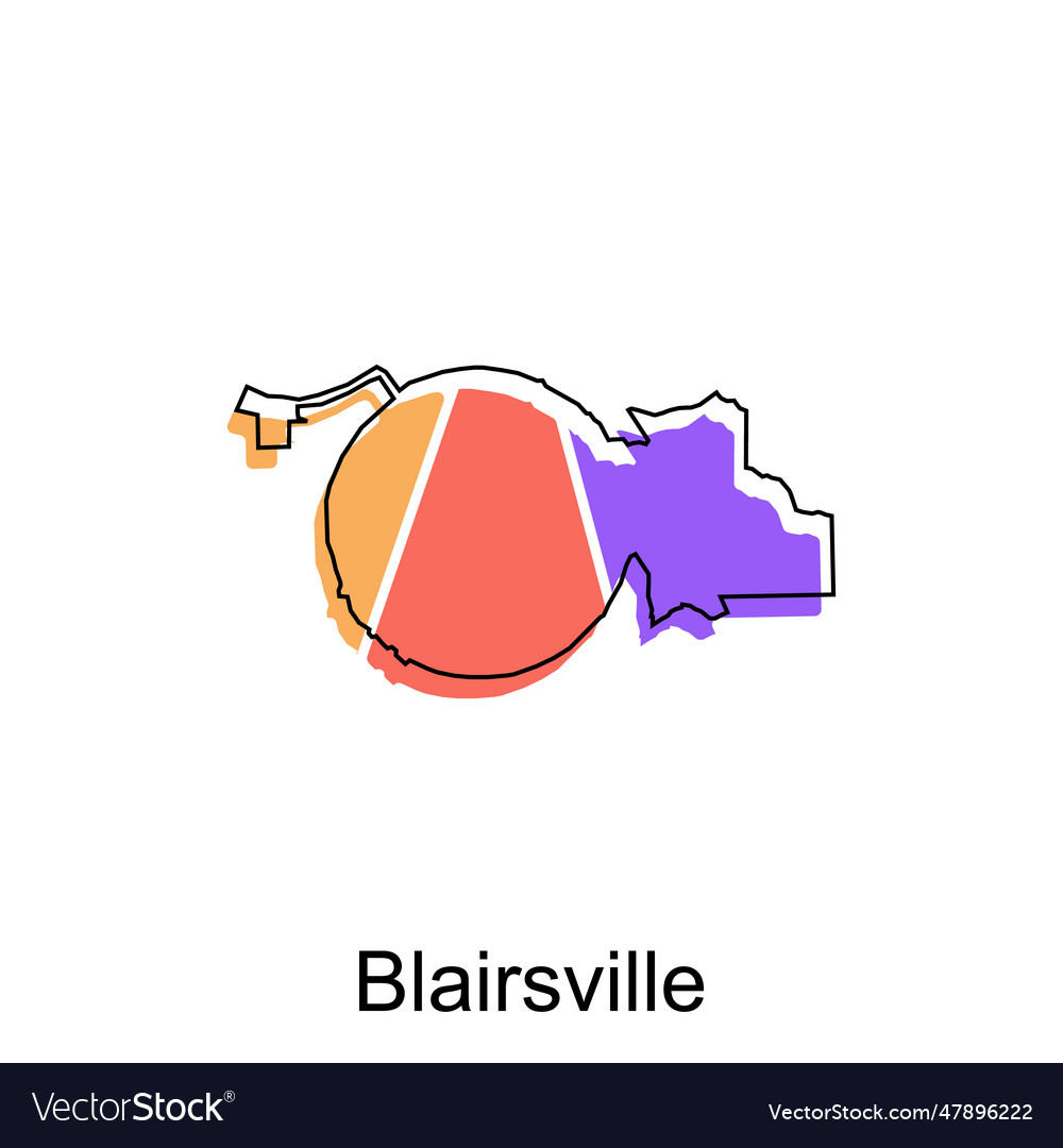 Blairsville city of map Royalty Free Vector Image