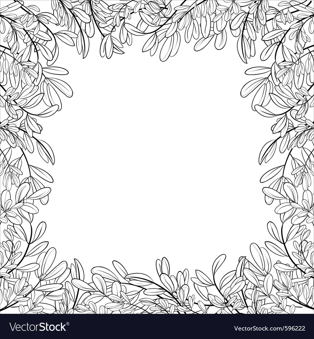 Border of leaves Royalty Free Vector Image - VectorStock