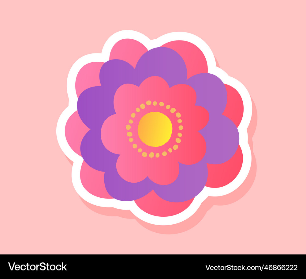 Colorful flower sticker concept Royalty Free Vector Image