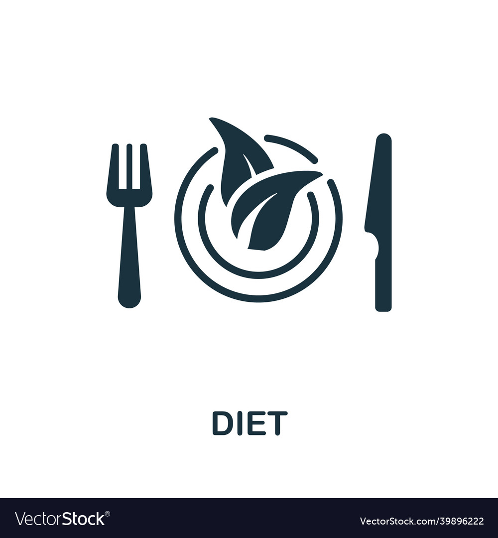 Diet icon monochrome sign from collection Vector Image