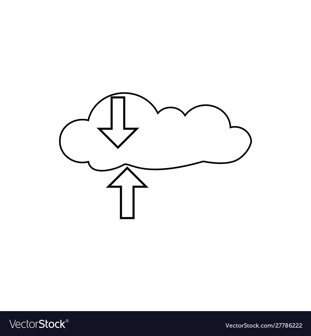 Download and upload cloud data with arrows stock vector image Download and upload cloud data with arrows stock