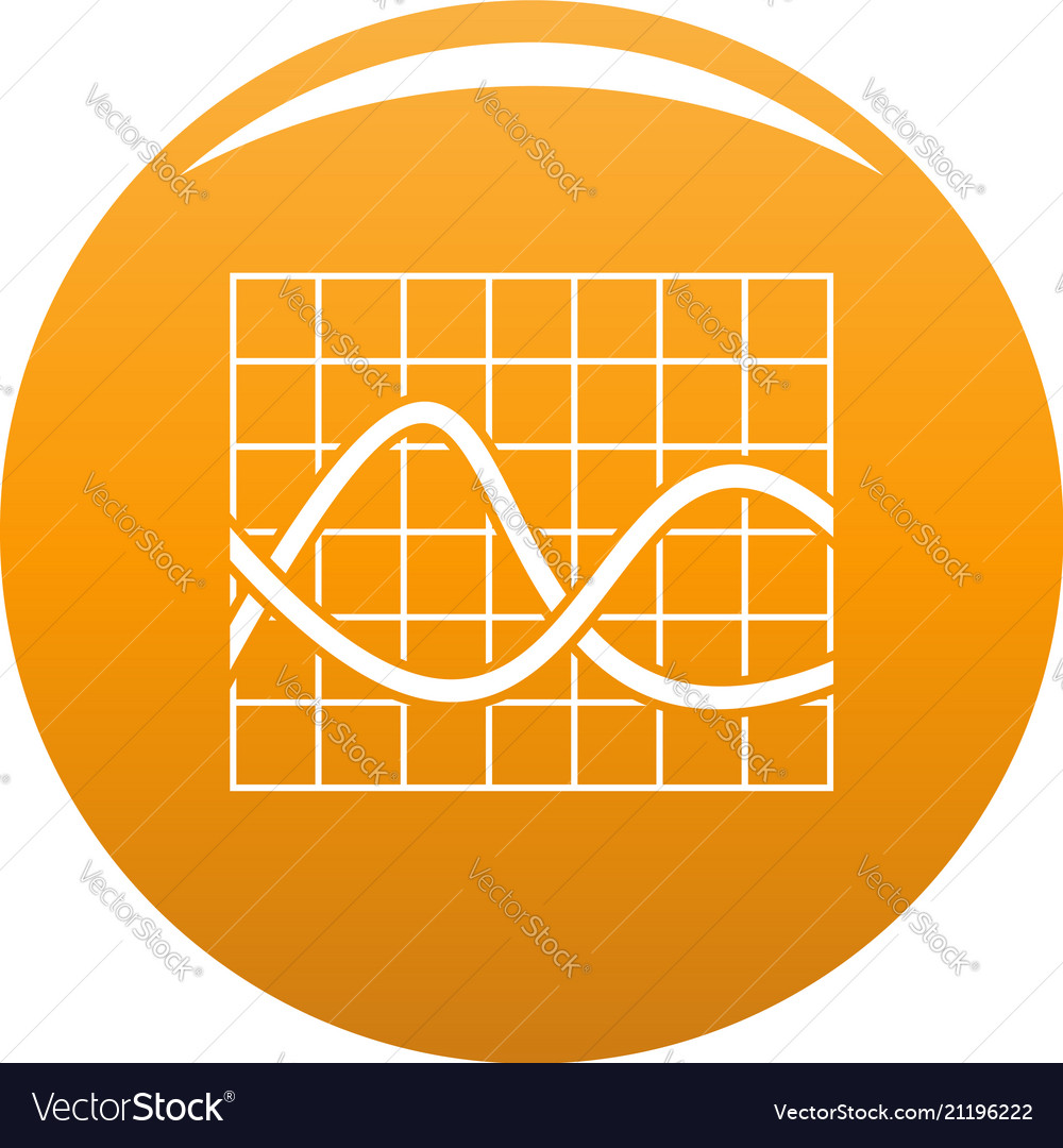 Finance chart icon orange Royalty Free Vector Image