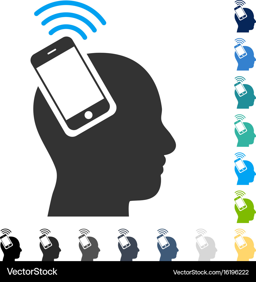 Head smartphone plugin ring icon Royalty Free Vector Image