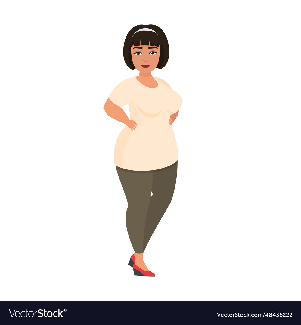 Plus size woman Royalty Free Vector Image - VectorStock