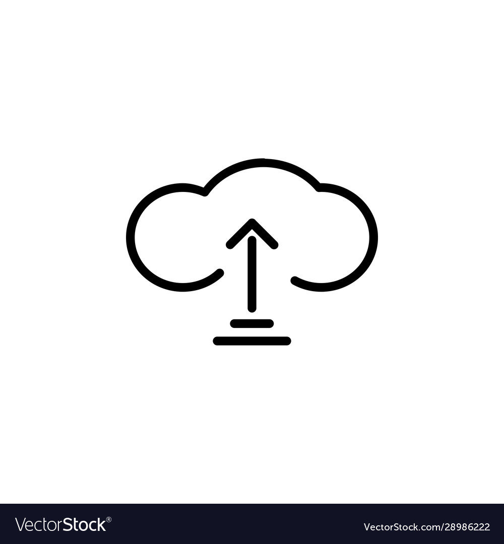 Save as cloud storage icon design line style vector image Save as cloud storage icon design line style