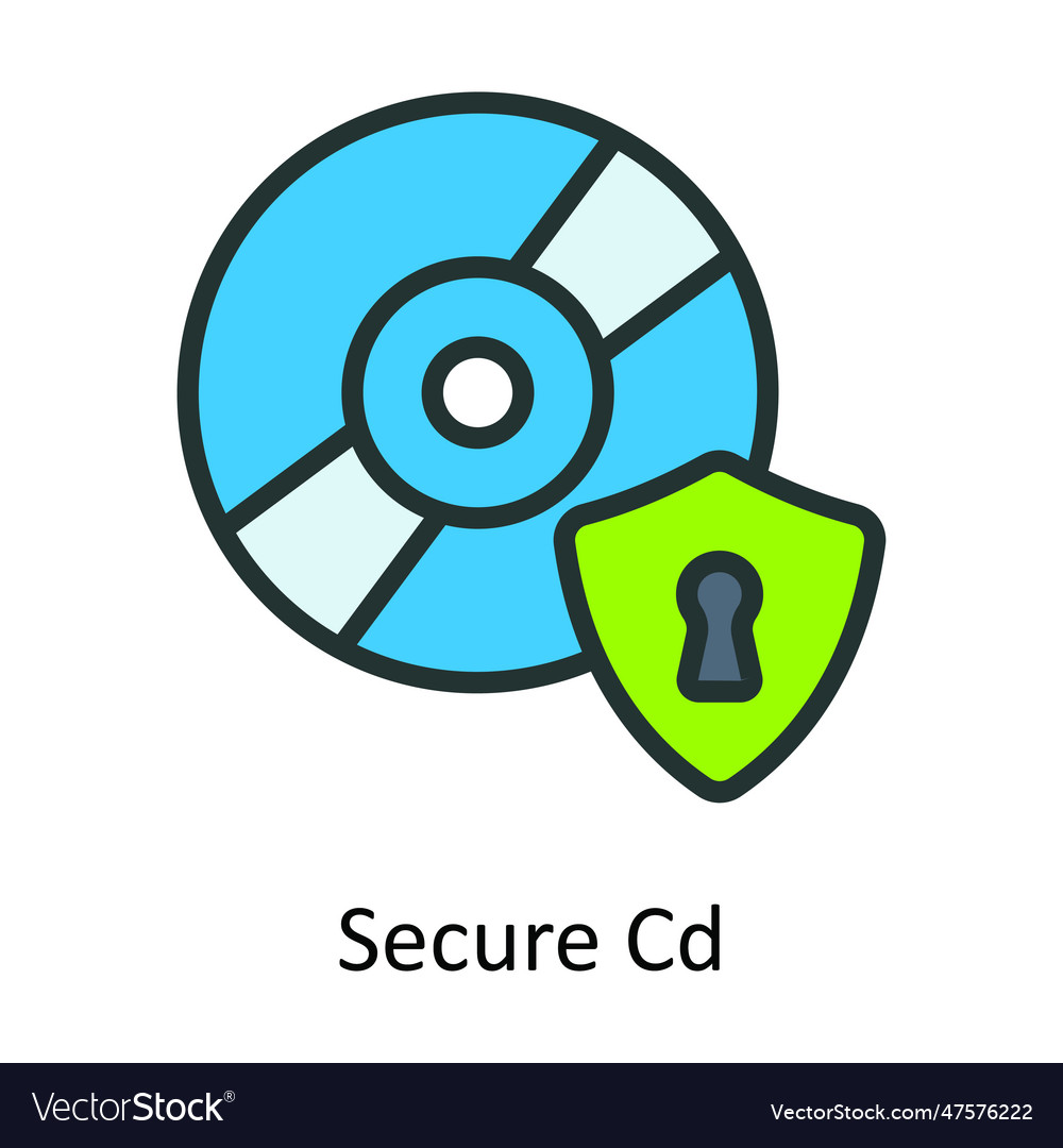 Secure cd fill outline icon design