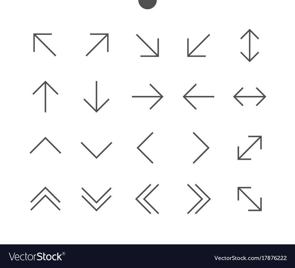 Thin Pixel Arrows UI Icons