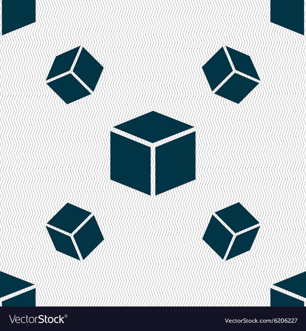 3d cube icon sign seamless pattern with geometric