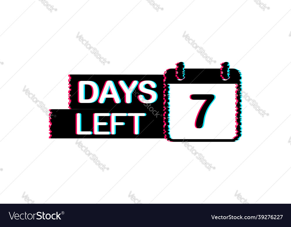 7 days left glitch icon time count