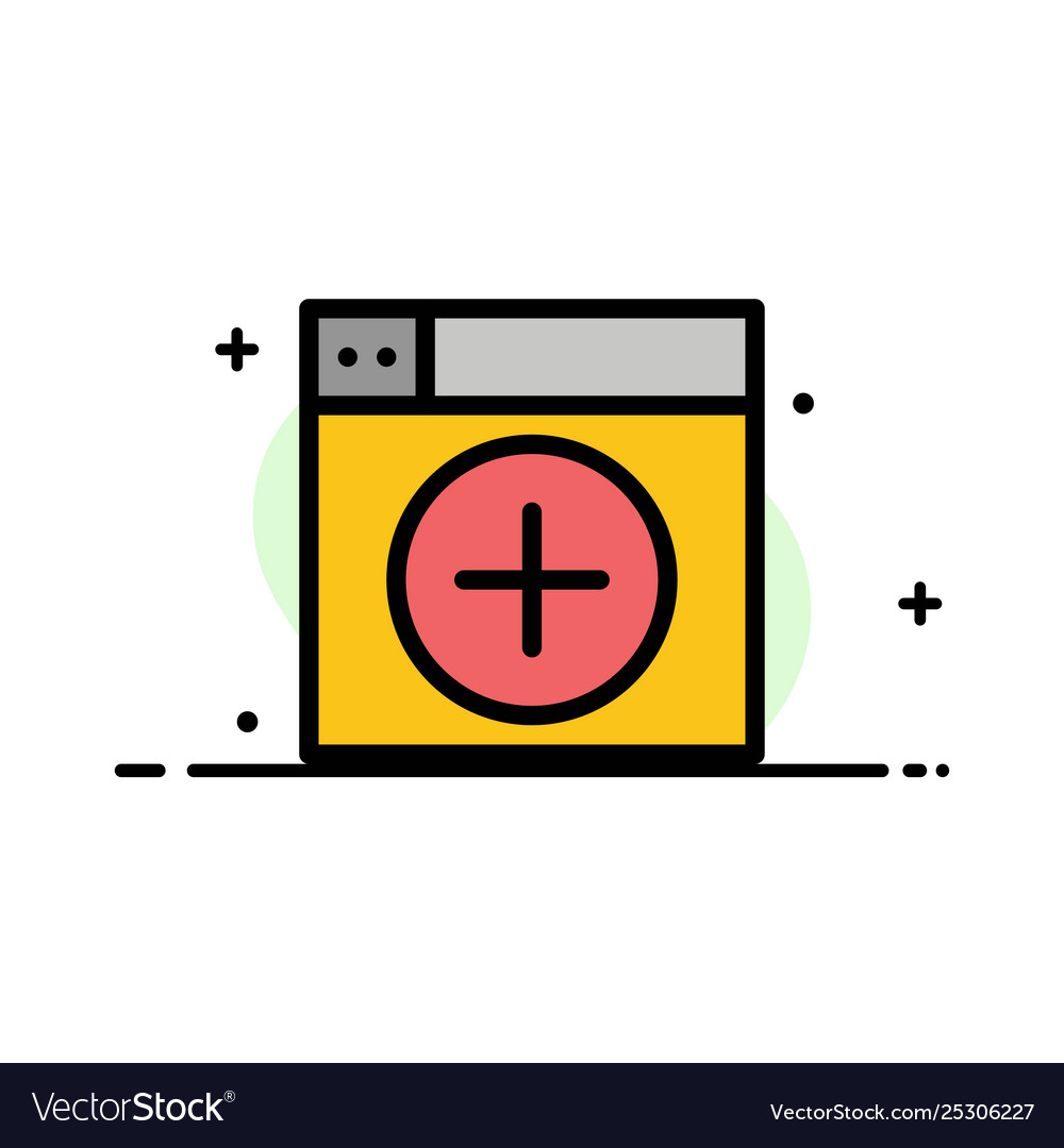 Add window new graphics app business flat line vector image Add window new graphics app business flat line