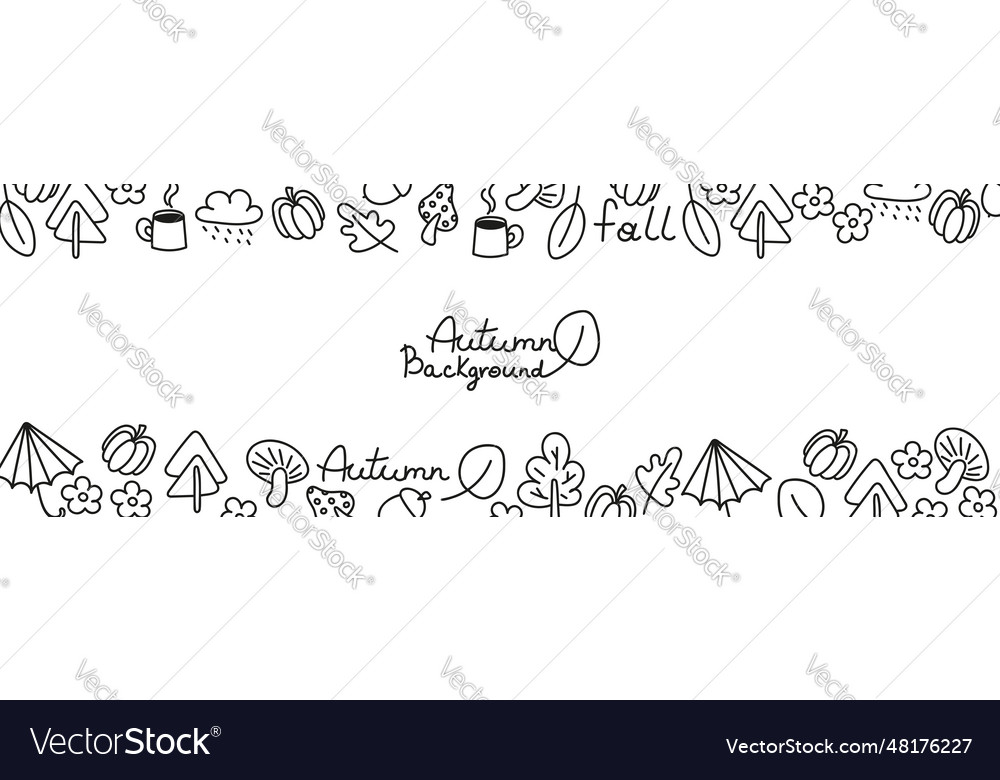 Autumn doodle background frame border