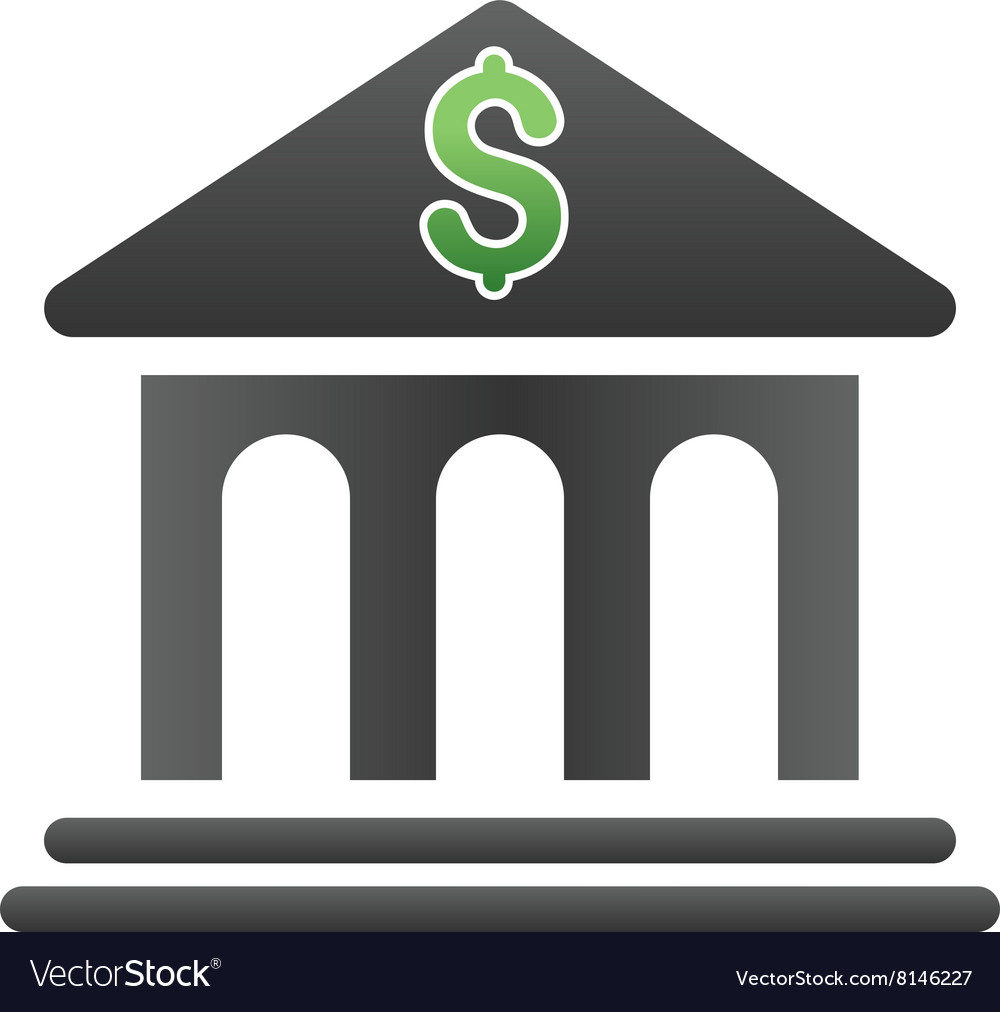 Bank office gradient icon Royalty Free Vector Image