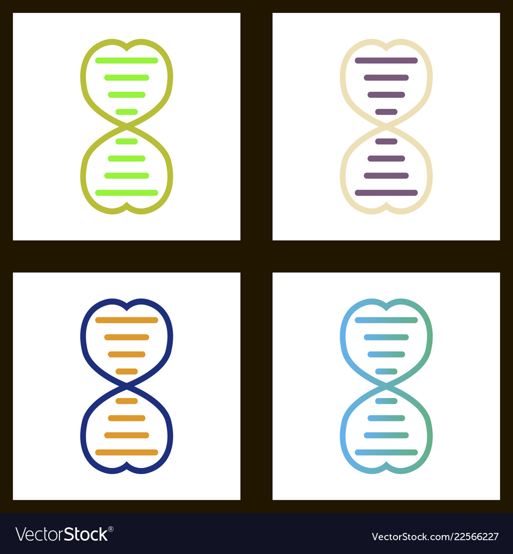 Dna genetic sign elements and icons collection Vector Image