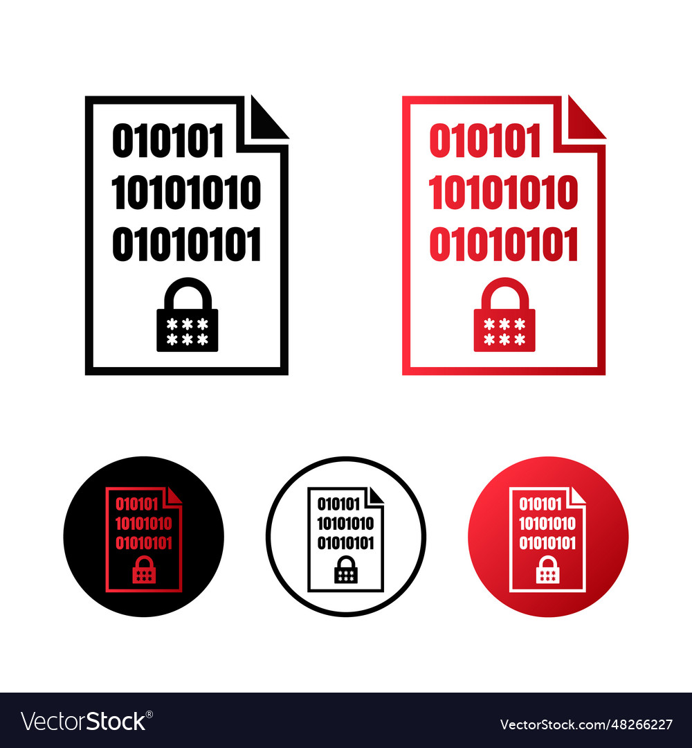 Encrypted file icon vector image Encrypted file icon