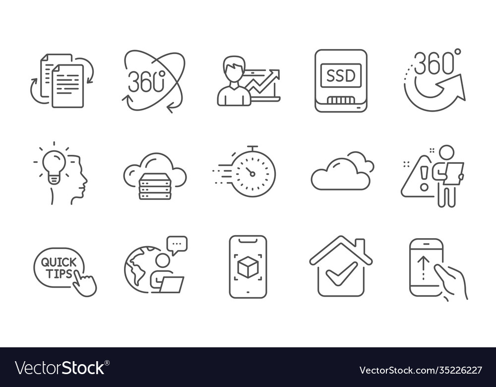 Full rotation bureaucracy and timer icons set Vector Image Full rotation bureaucracy and timer icons set