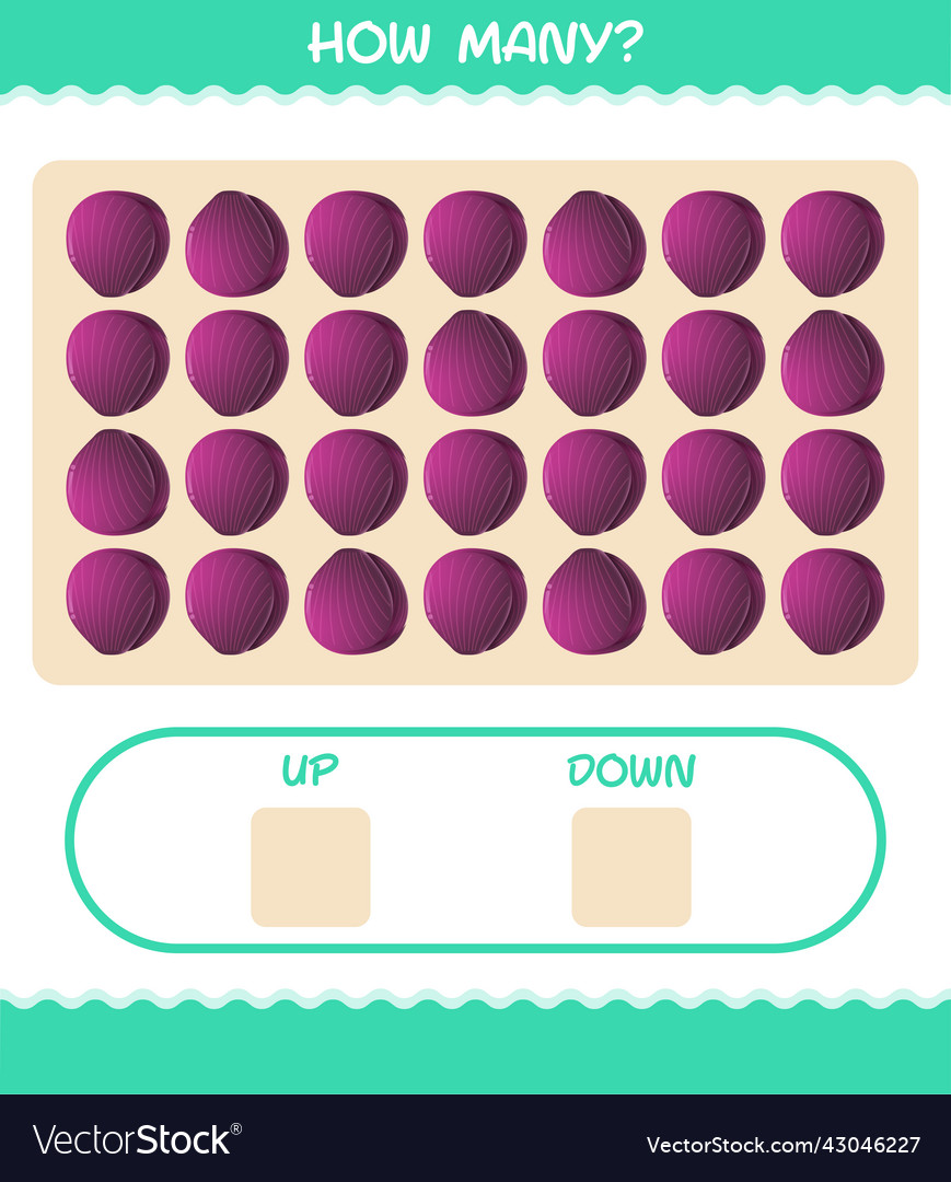 How many cartoon red cabbage counting game