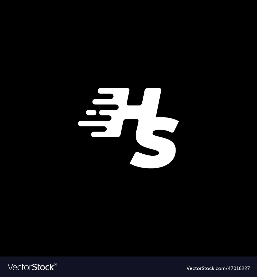 Letter hs fast speed technology modern logo design