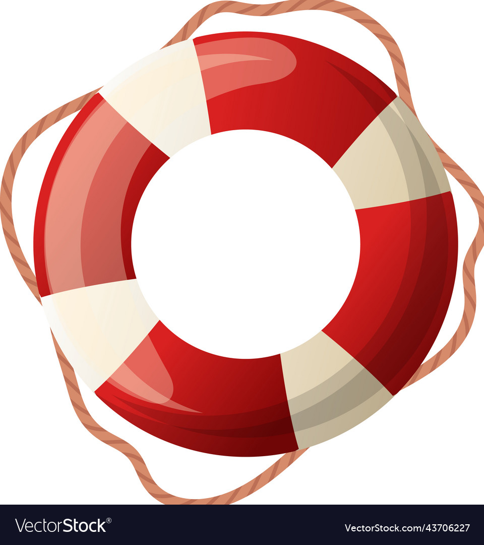 Lifebuoy ring cartoon Royalty Free Vector Image