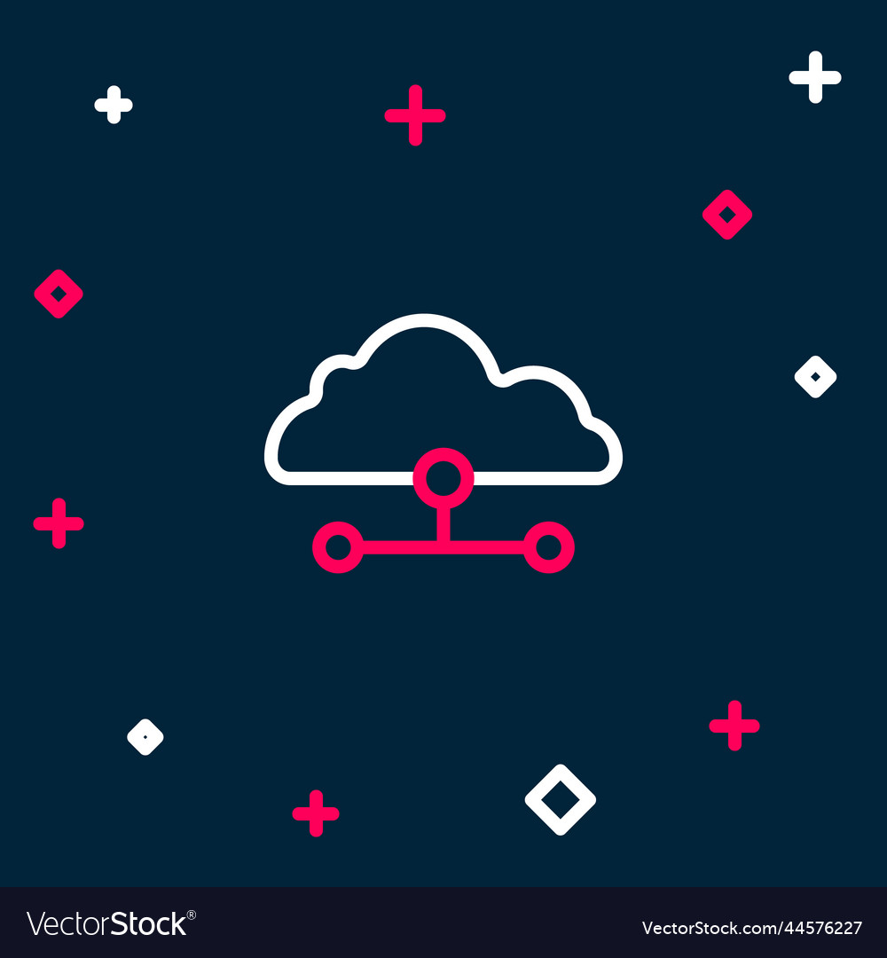 Line network cloud connection icon isolated Vector Image Line network cloud connection icon isolated