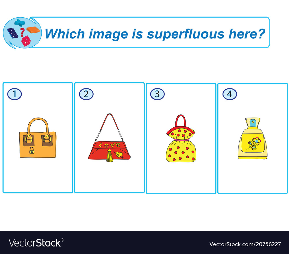 Logical task which image is superfluous here vector image Logical task which image is superfluous here