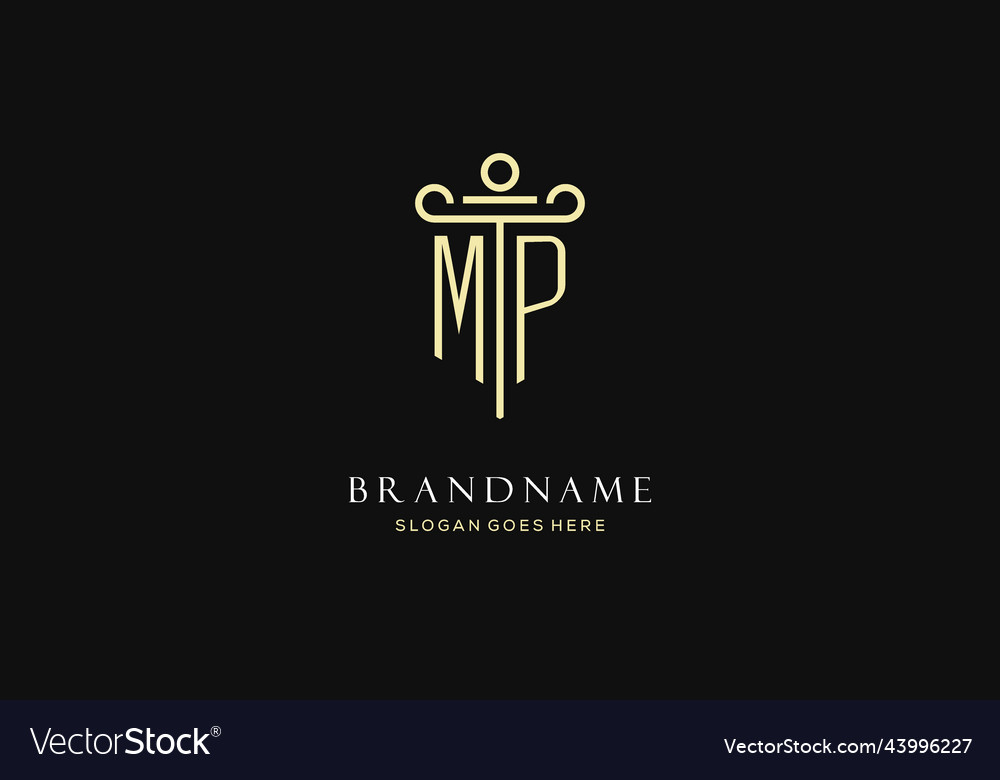 Luxury modern monogram mp logo for law firm Vector Image