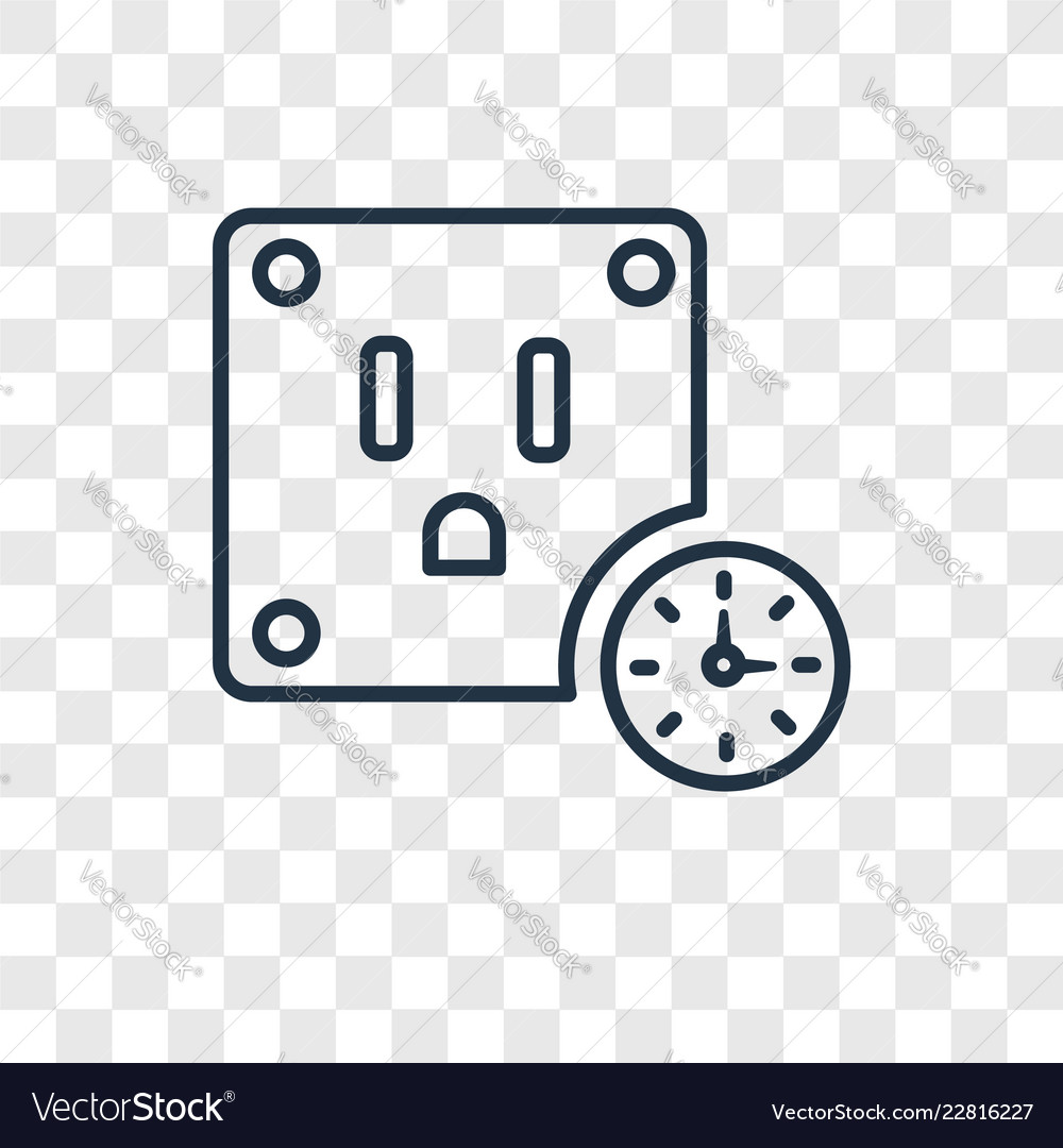Plug concept linear icon isolated on transparent vector image Plug concept linear icon isolated on transparent