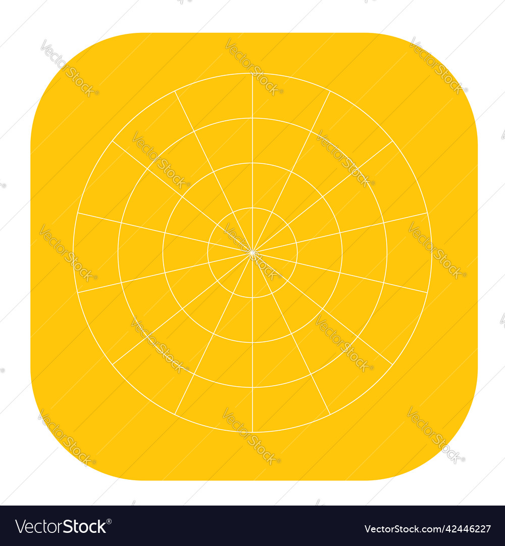 Polar circular grid mesh pie chart graph element vector image Polar circular grid mesh pie chart graph element