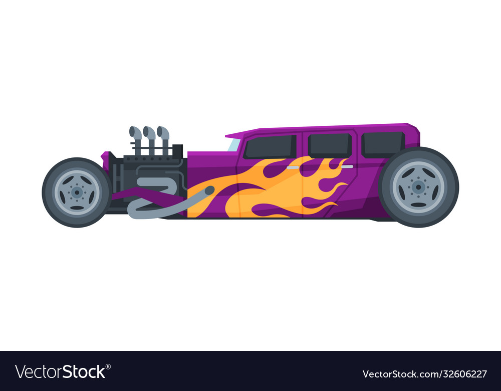 Retro style hot rod race car old sports