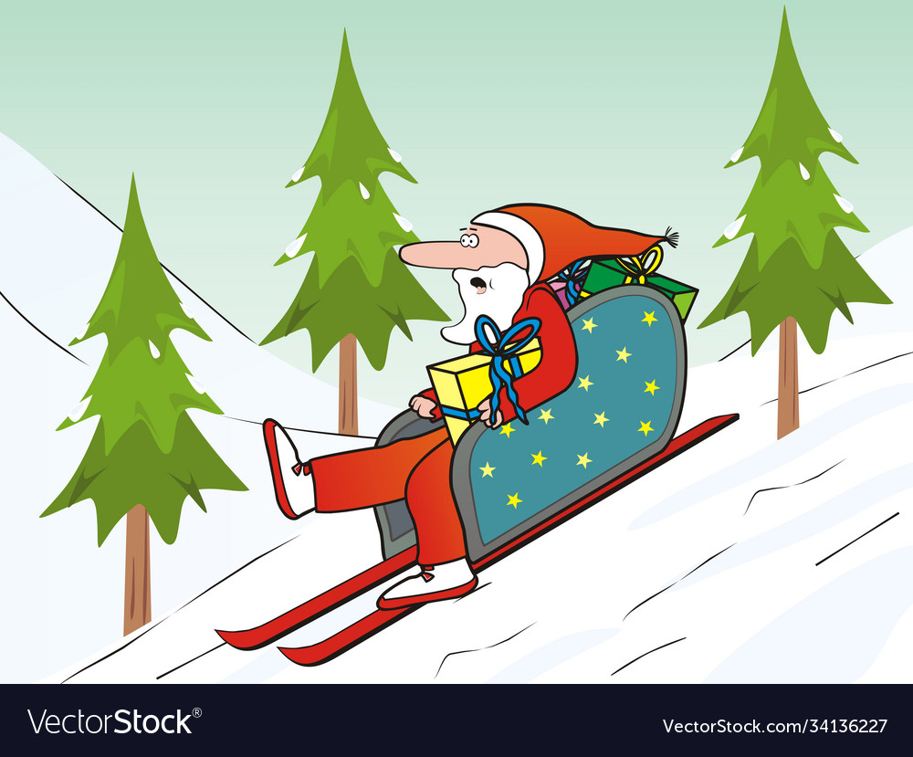 Santa claus on a sleigh Royalty Free Vector Image