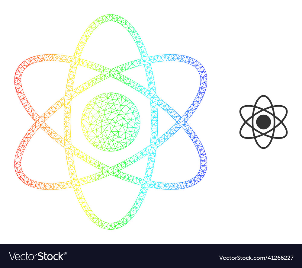 Spectrum net gradient atom icon vector image Spectrum net gradient atom icon