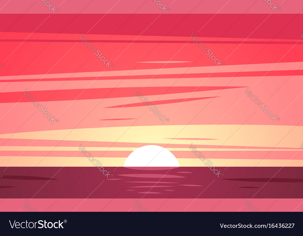 Sunset beach Royalty Free Vector Image - VectorStock