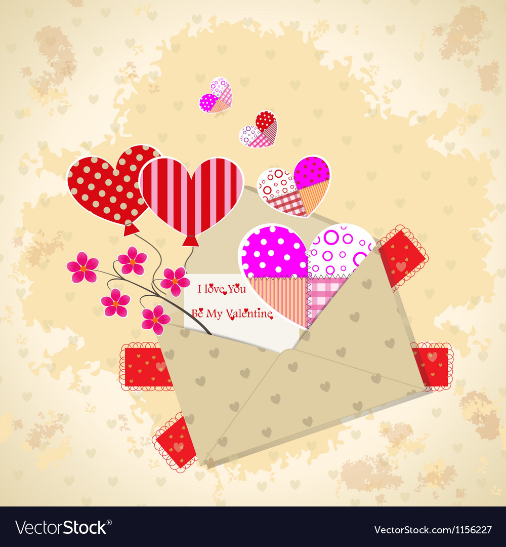 Template valentine greeting card Royalty Free Vector Image