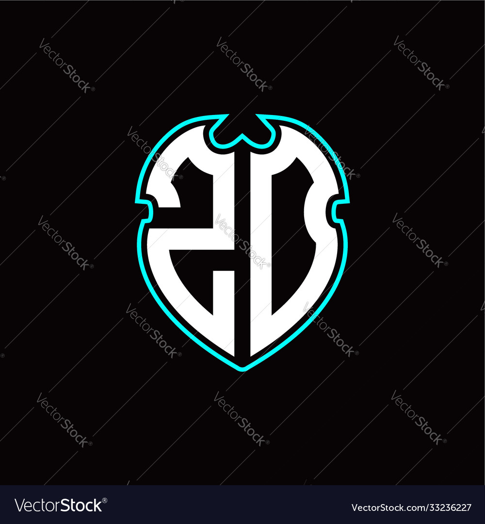 Z o initial logo design with a shield shape vector image Z o initial logo design with a shield shape