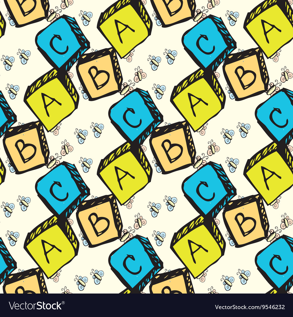 Abc blocks seamless pattern