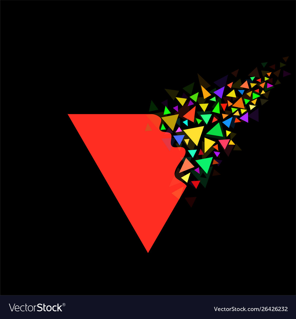 Abstract triangle with explosion on small