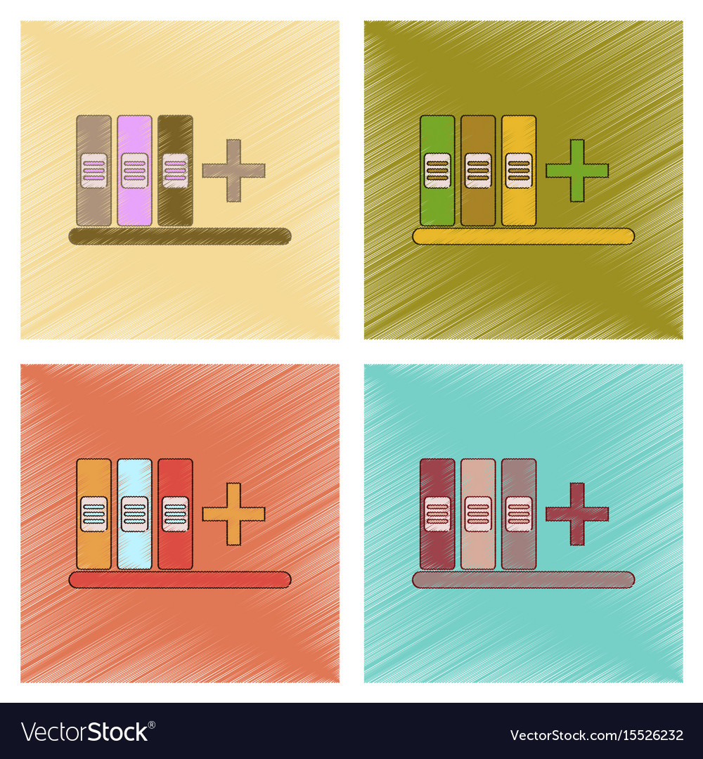 Assembly flat shading style icon shelf folder