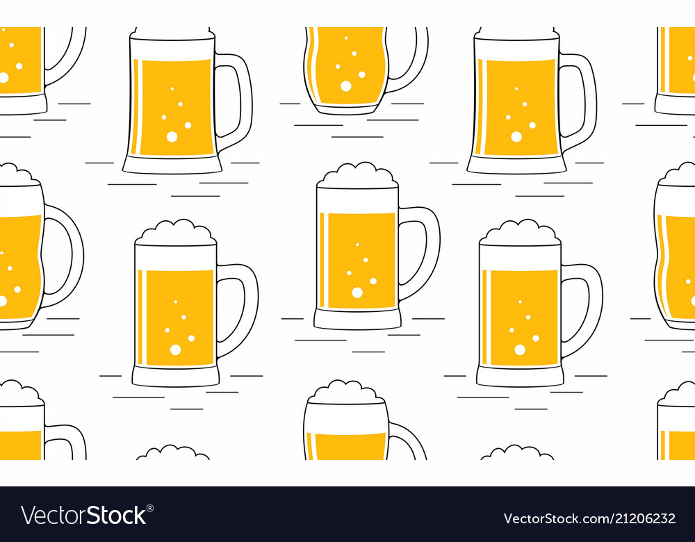 Beer seamless pattern Royalty Free Vector Image