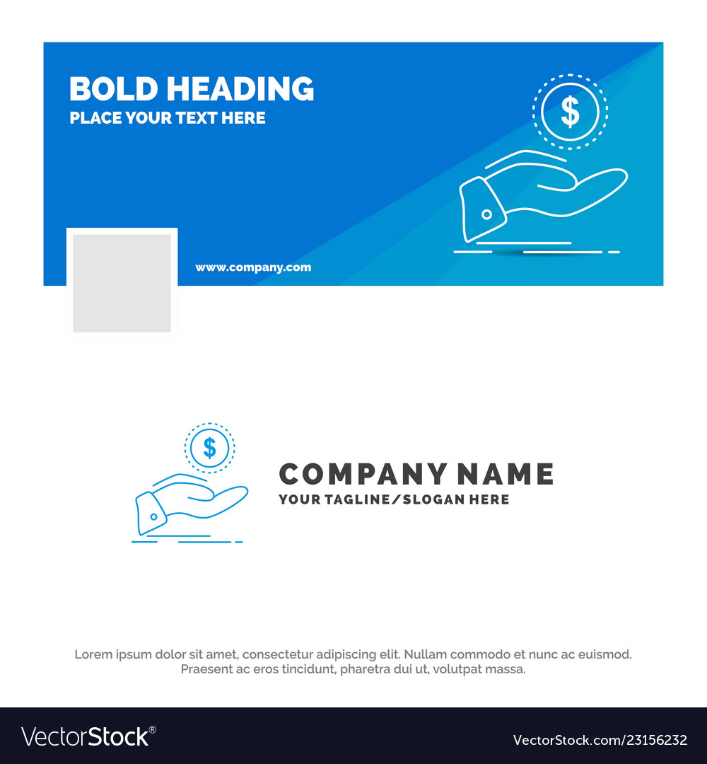 blue business logo template for help cash out vector image cash in and out template