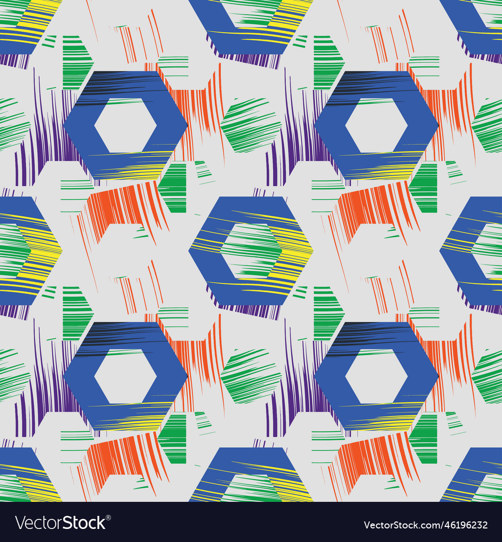 Broken hexagons pattern vector image Broken hexagons pattern